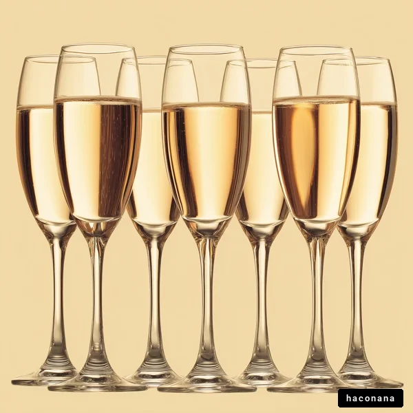 華やかなシャンパングラスの列