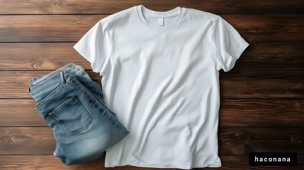 シンプルな白Tシャツとジーンズ