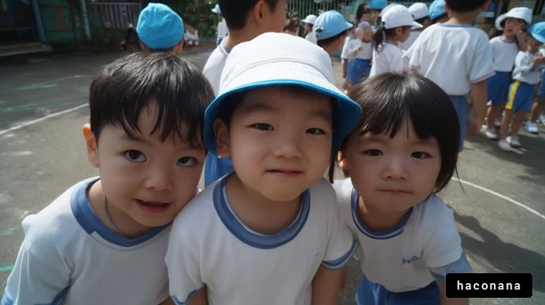 運動会の準備をする子どもたち