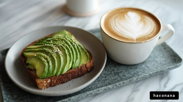 アボカドトーストとコーヒー