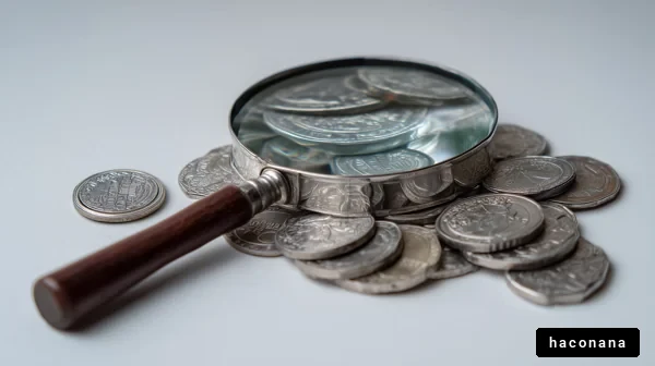 コインの拡大鏡とお金