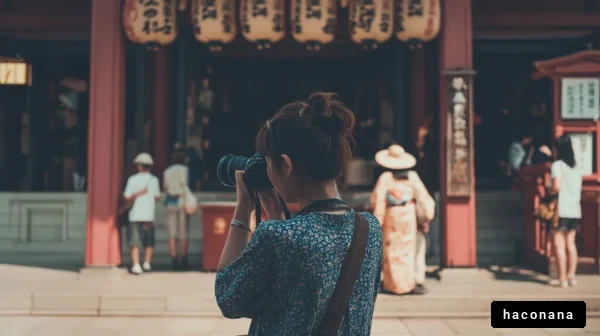 日本の風景で写真撮影
