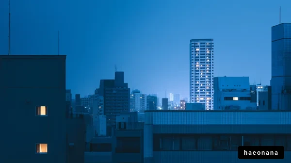 夜の都市風景とビル群