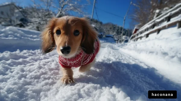 雪の中で遊ぶ犬