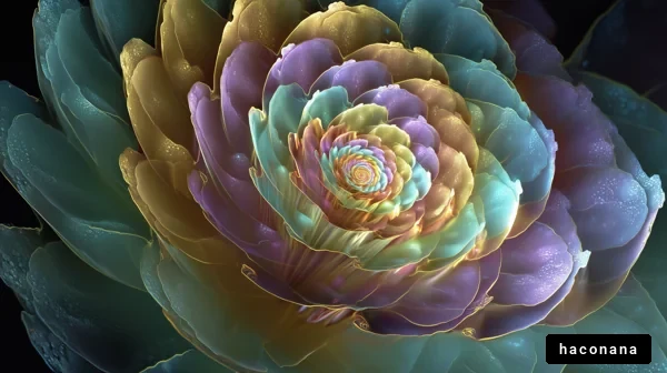 色彩豊かな花のような形