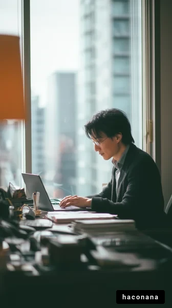 オフィスで働く人の姿