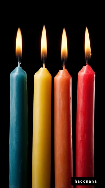 カラフルなキャンドルの炎