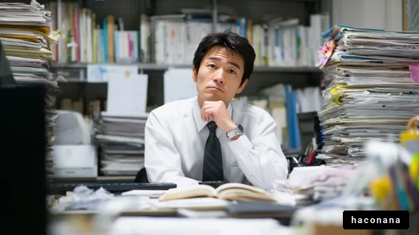 職場で考え込むビジネスマン