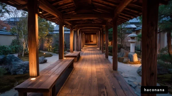 静寂の庭に続く廊下