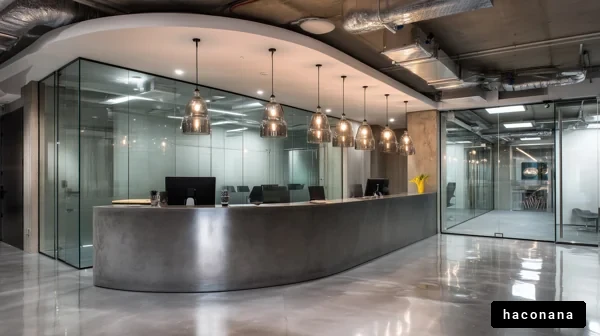 モダンなオフィスの受付