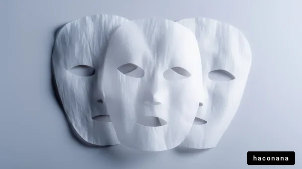 異なる表情の仮面