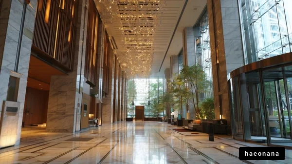 洗練されたホテルのロビー