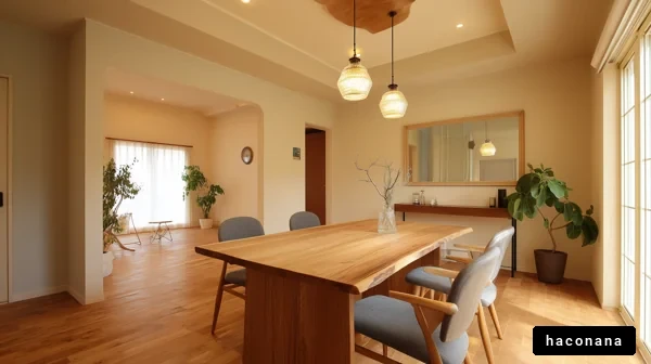 明るいダイニングルームの風景