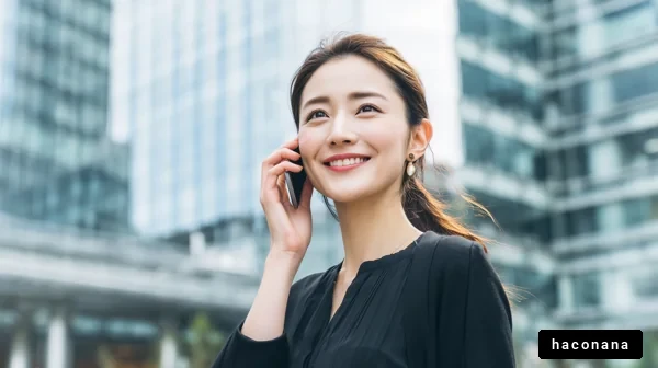 スマートフォンを持つ女性