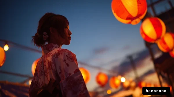 夕暮れに映える浴衣姿