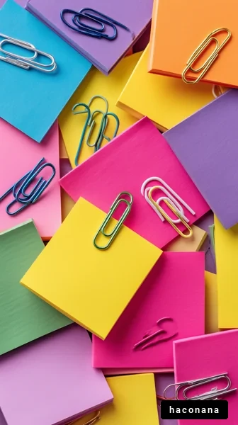 カラフルな付箋とクリップ