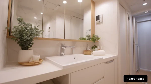 明るい洗面所の風景