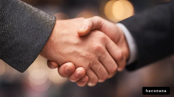 ビジネスの握手シーン