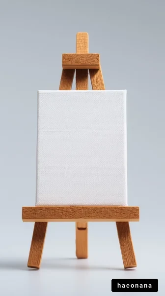 小さなキャンバスとイーゼル