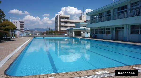 青空の下のプール