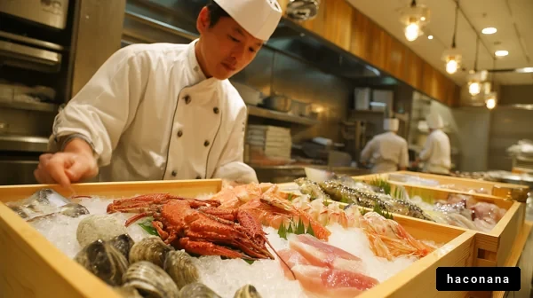 寿司職人の新鮮な海鮮