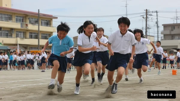 学校の運動会での全力疾走
