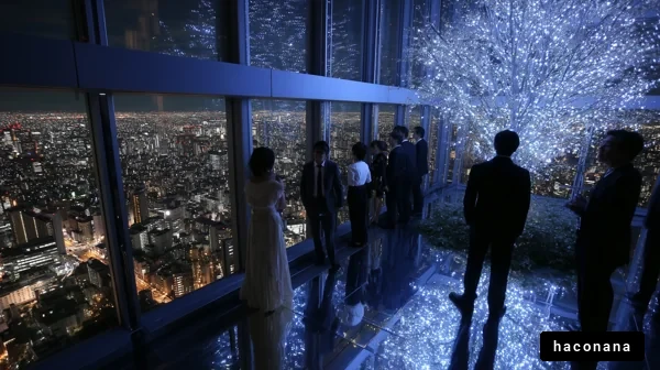 夜景と人々の集い