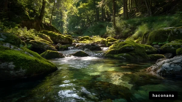 緑豊かな川の風景