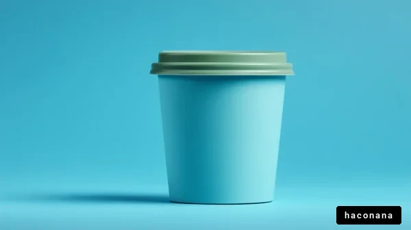 青いカップの画像