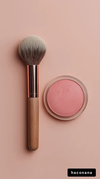 化粧道具と頬紅のセット