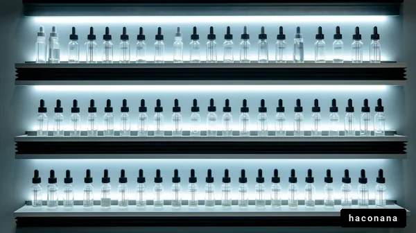 美容液の整然とした陳列