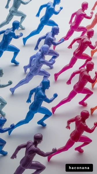 カラフルなランニングフィギュア