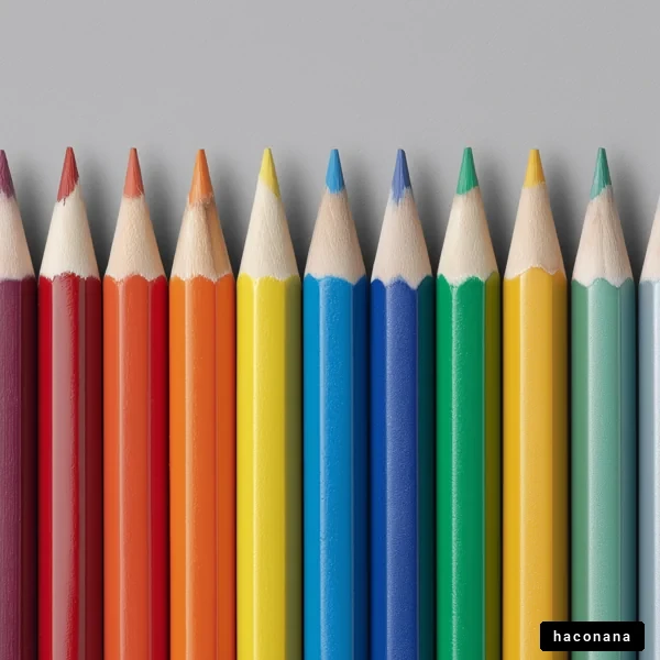 カラフルな色鉛筆の並び