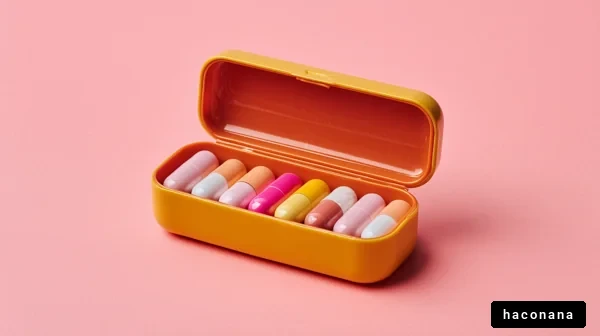 カラフルな薬のケース