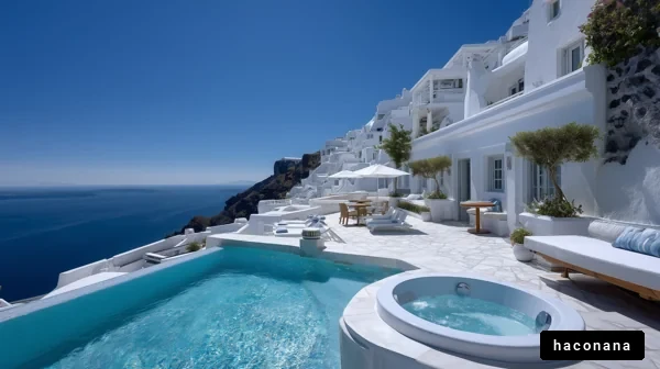 青い海と白い建物の風景