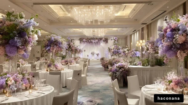 華やかな結婚式の会場