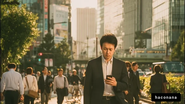 忙しい街中のビジネスマン