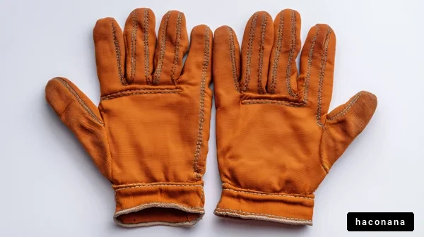 オレンジの作業用手袋