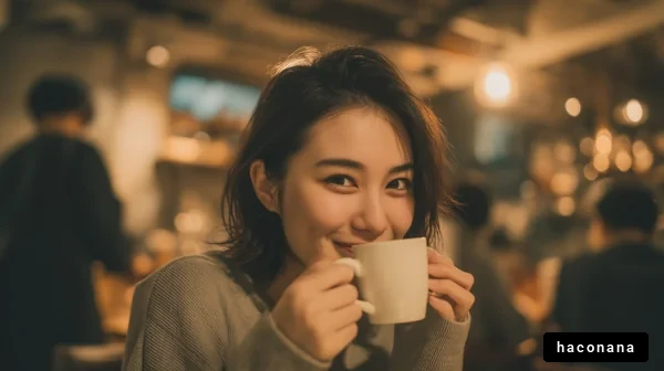 カフェでリラックスする女性