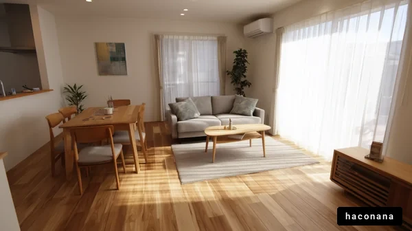 明るいリビングルームの風景