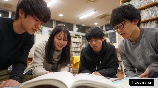 図書館で勉強する学生たち