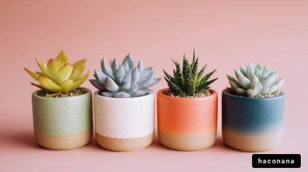 カラフルな多肉植物の配置