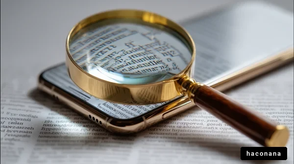 スマートフォンと虫眼鏡