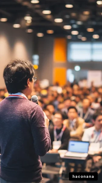 会議で話す様子