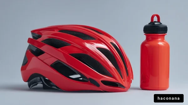 自転車用ヘルメットとボトル