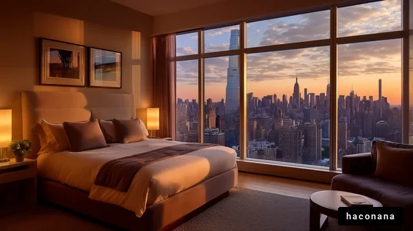 ニューヨークの高級ホテル客室