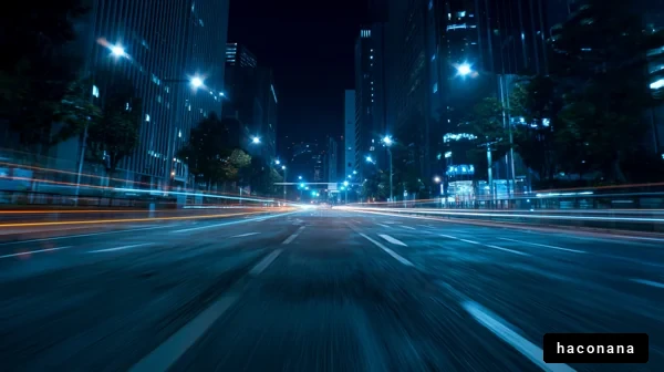 夜の都会のストリート