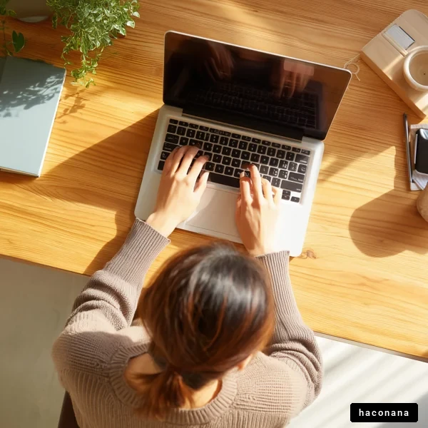 自宅でのパソコン作業