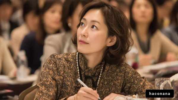 会議でメモを取る女性