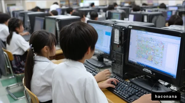 教室でのコンピュータ授業